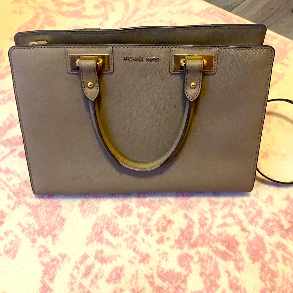 Tan Michael Kors Hard Leather Purse